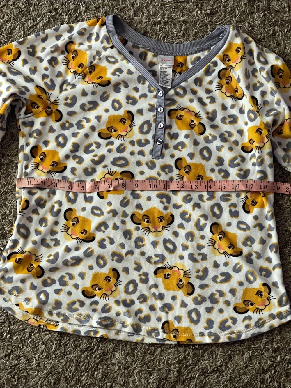 Disney Yellow Lion Face Print Pajama Bottoms for Kids